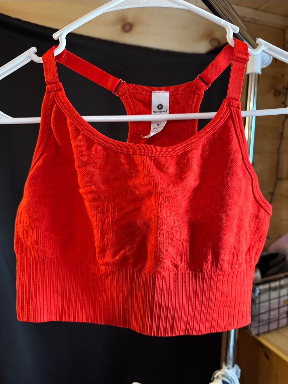 90 Degree By Reflex Red Seamless Sports Bralette